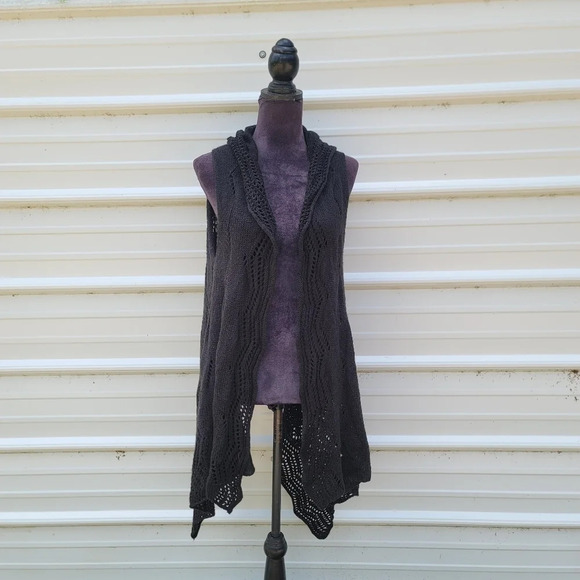New Directions Women's Top XL Cardigan Open Front Cover Up Crochet Lace Stretch - Picture 1 of 10
